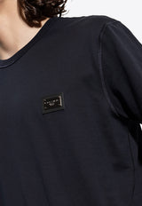 Dolce & Gabbana Logo Plaque Crewneck T-shirt Navy Blue G8PT1T G7F2I-B0665