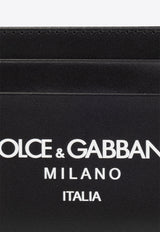 Dolce & Gabbana Logo Print Leather Cardholder Black BP0330 AN244-HNII7