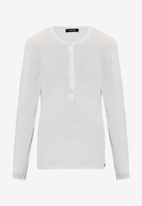 Tom Ford Henley Long-Sleeved T-shirt White T4M151040 0-100