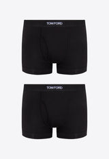 Tom Ford Logo Jacquard Stretch Boxer Briefs - Set of 2 Black T4XC31040 0-002