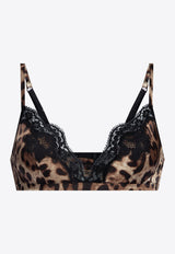 Dolce & Gabbana Leopard Print Satin Bra Brown O1A01T ONO21-HY13M