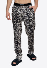 Tom Ford Leopard Print Silk Pajama Pants Grey T4H201750 0-278