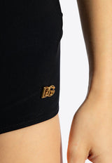 Dolce & Gabbana Halterneck Ruched One-Piece Swimsuit Black O9A06J ONO12-N0000