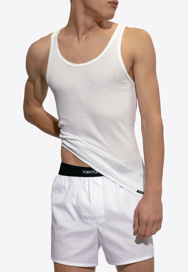 Tom Ford Ribbed Knit Tank Top White T4D101210 0-100