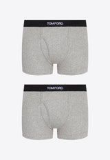 Tom Ford Logo Jacquard Stretch Boxer Briefs - Set of 2 Grey T4XC31040 0-020