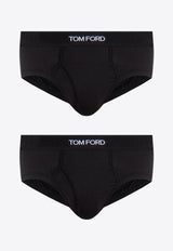 Tom Ford Logo Jacquard Briefs - Set of 2 Black T4XC11410 0-002
