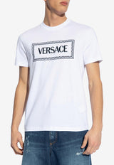 Versace Logo Print T-shirt White 1011694 1A08584-1W000