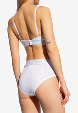 Versace Logo Waistband Ribbed Bralette White 1013503 1A09551-1W010