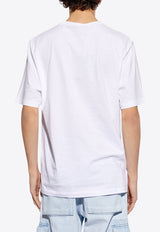 Versace Logo-Embroidered Crewneck T-shirt 1013302 1A10707-1W000