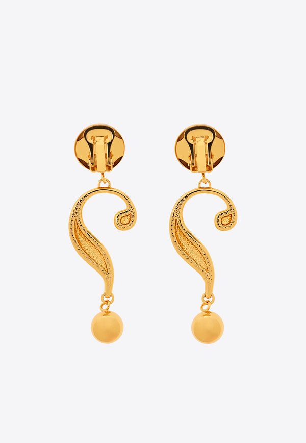 Moschino House Symbols Drop Earrings Gold 24121 A9155 8493-0606