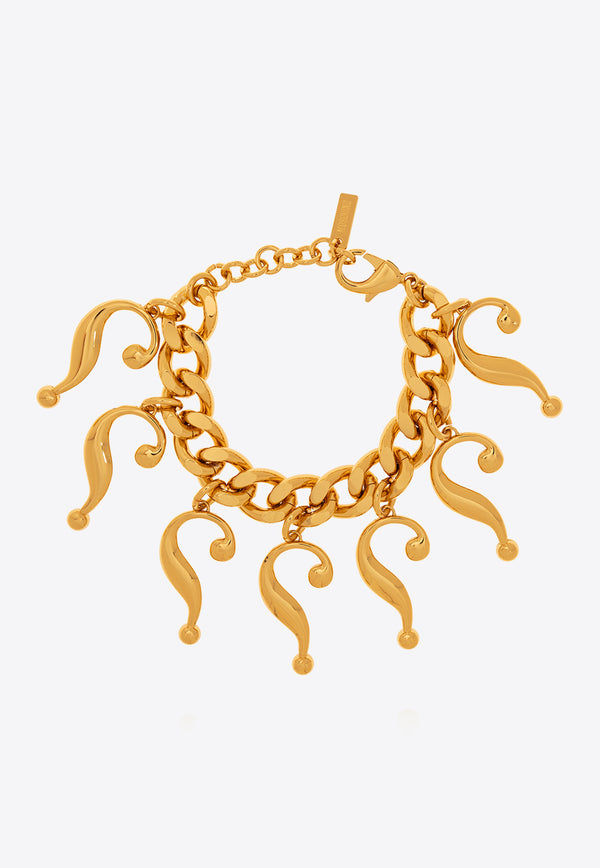 Moschino Question Mark Shaped Chain Bracelet Gold 24121 A9149 8402-0606