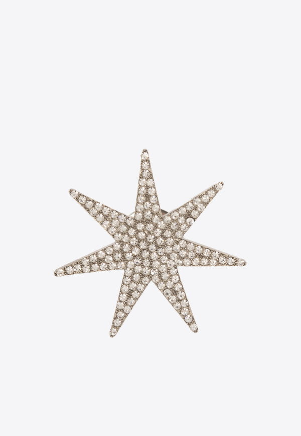Moschino Star-Shaped Studded Pin Silver 24121 A9173 8494-1001