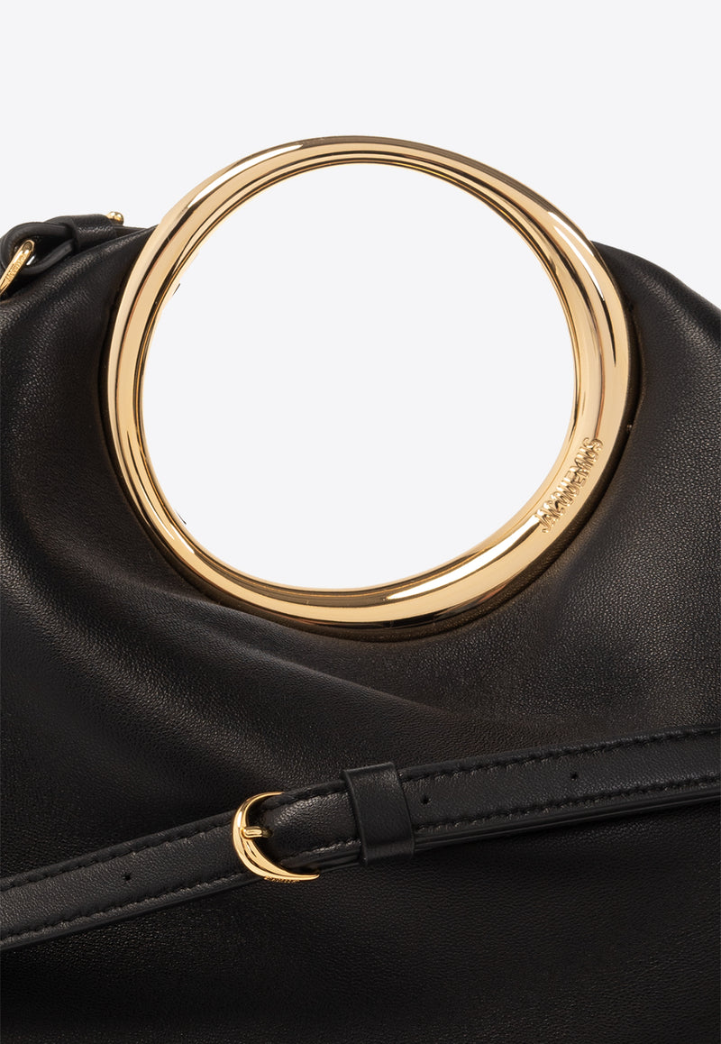 Jacquemus Le Calino Ring Top Handle Bag in Nappa Leather 241BA396 3171-990 Black