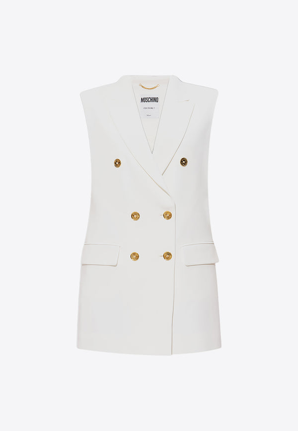 Moschino Double-Breasted Buttoned Vest White 241E A0526 0525-0001