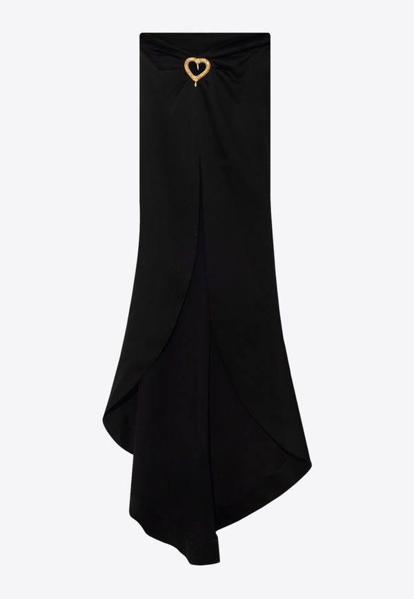 Moschino Heart Applique Long Skirt Black 241D A0103 0433-0555