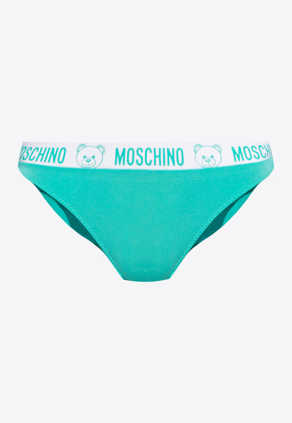 Moschino Underbear Rubber Logo Briefs Blue 241V6 A1312 4406-0374