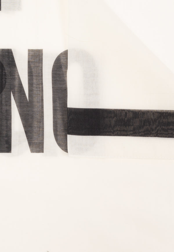 Moschino Logo Jacquard Square-Shaped Scarf White 50222 M5768-003