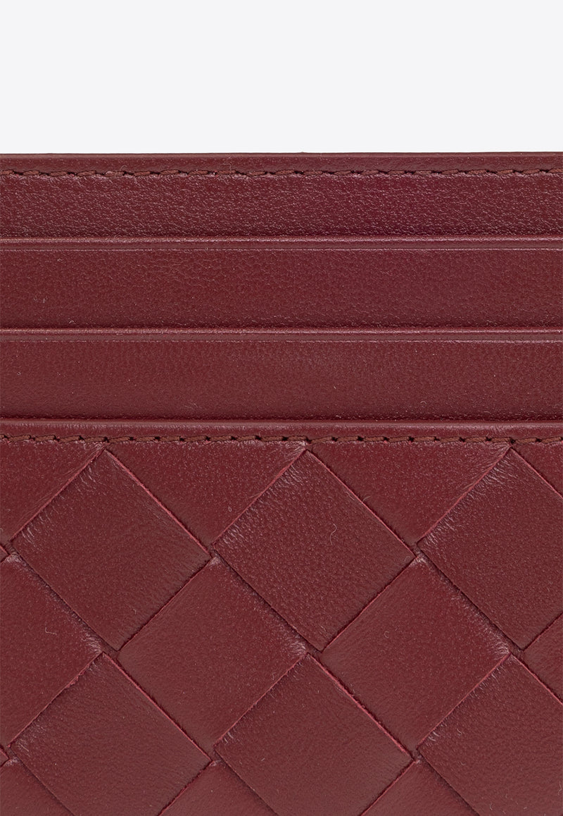 Bottega Veneta Intrecciato Leather Cardholder Cherry 742325 VCPP3-6414