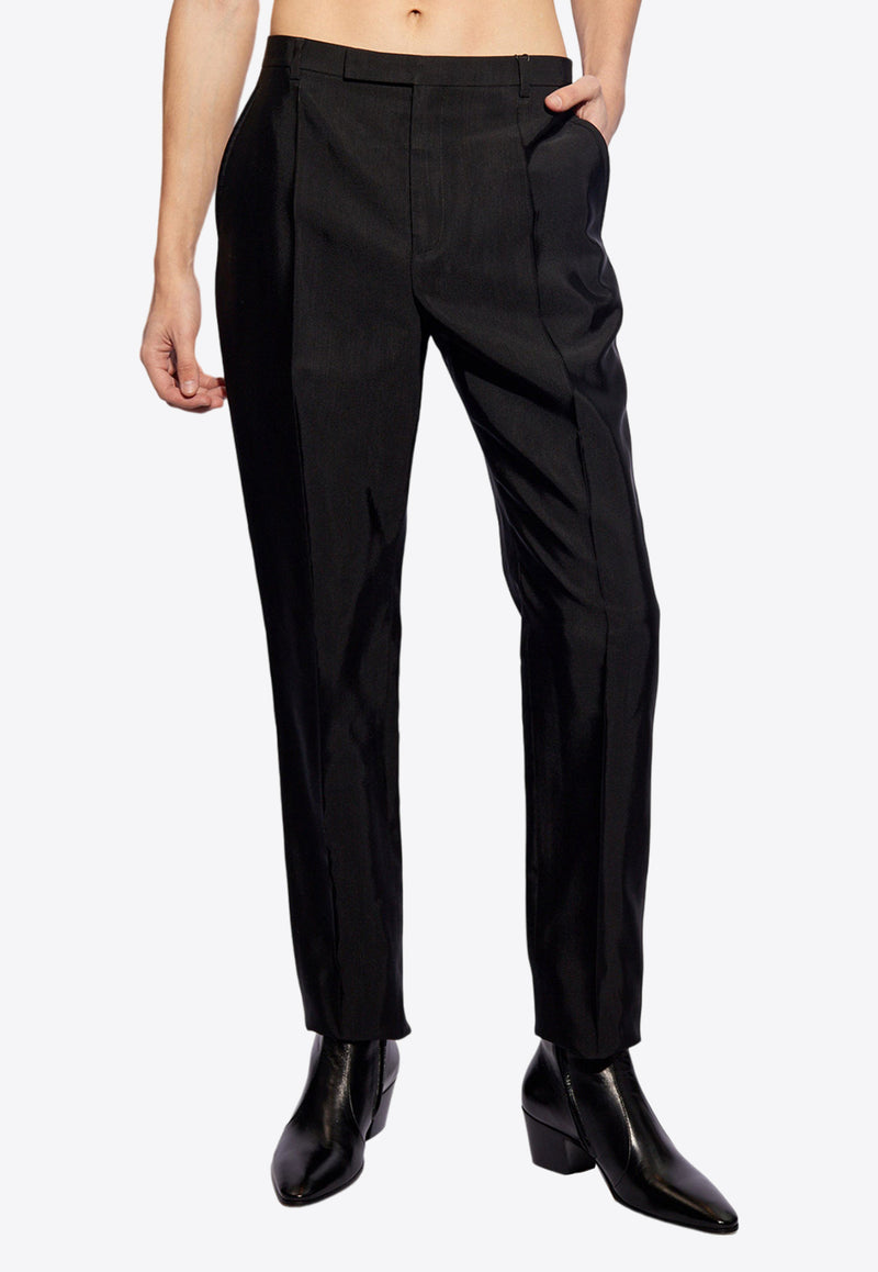 Saint Laurent Hight-Waist Tailored Pants Black 774421 Y6D38-1000