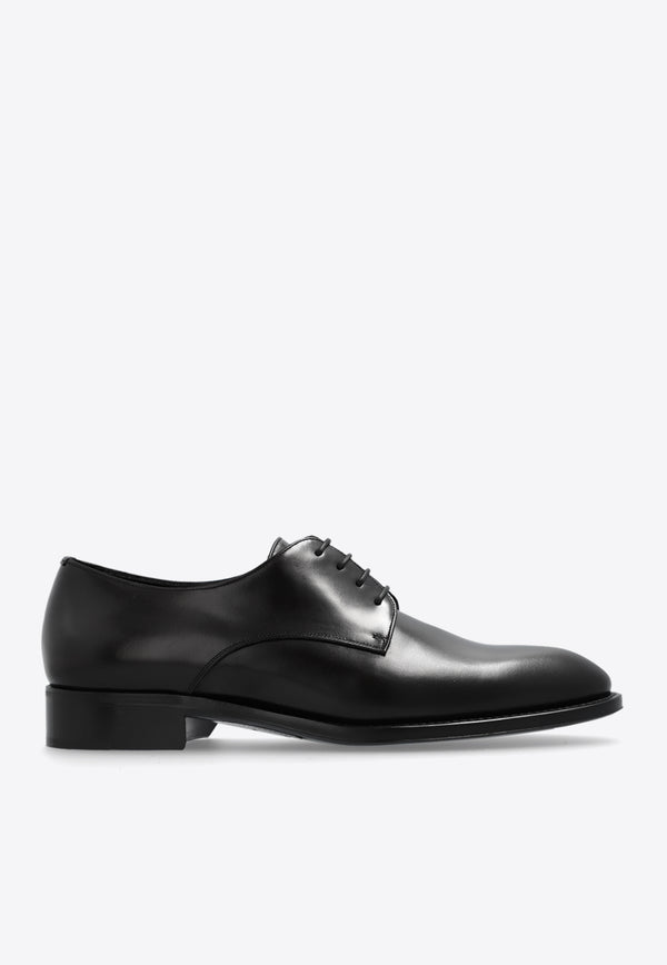 Saint Laurent Adrien Derby Shoes in Smooth Leather Dark Brown 754753 1OO00-2022