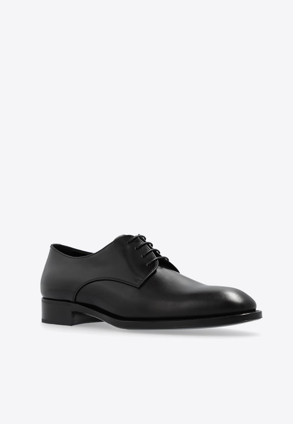 Saint Laurent Adrien Derby Shoes in Smooth Leather Dark Brown 754753 1OO00-2022