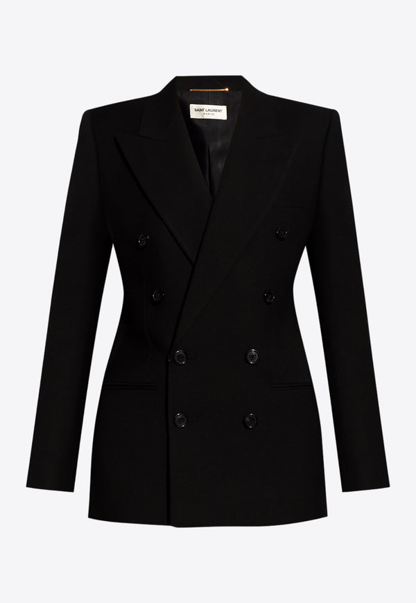 Saint Laurent Double-Breasted Wool Blazer Black 773832 Y7B73-1000