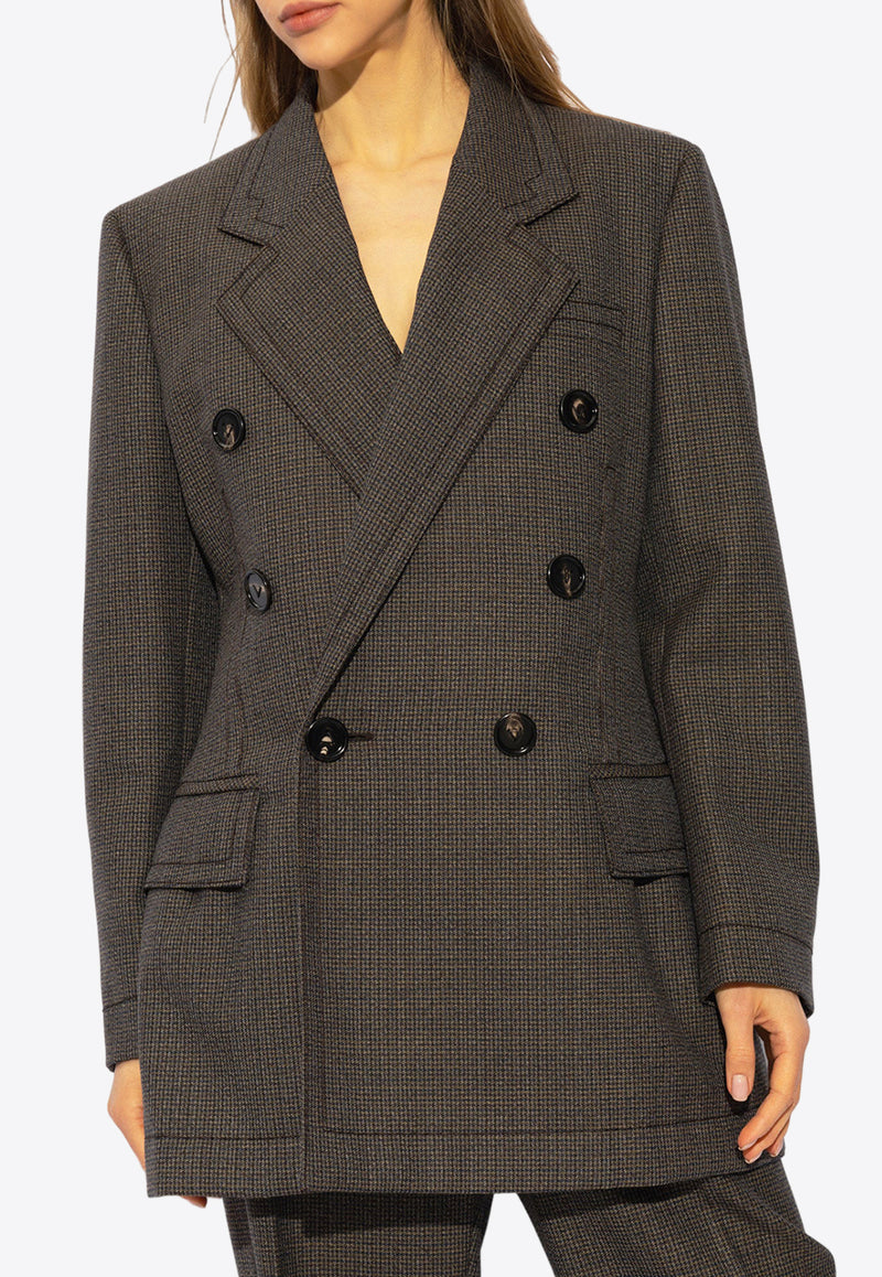 Bottega Veneta Classic Houndstooth Wool Jacket Gray 769454 V3PI0-1176