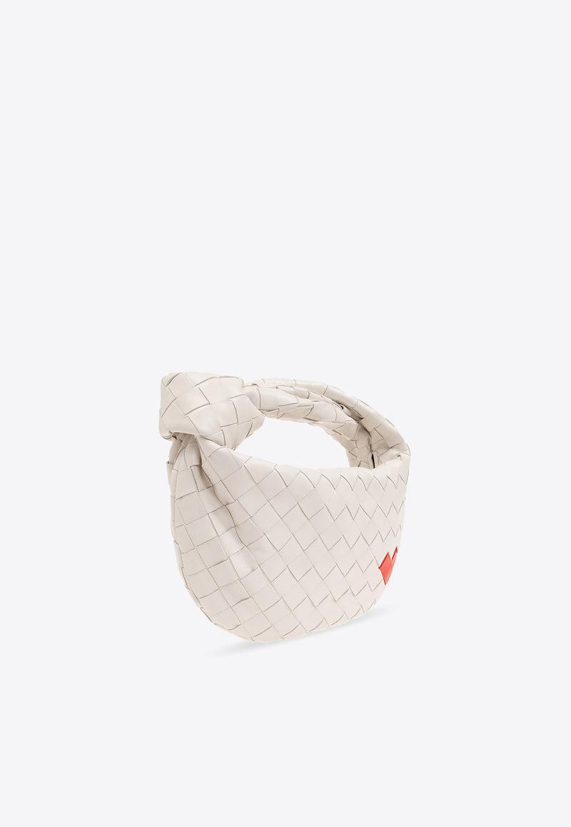 Bottega Veneta Mini Jodie Top Handle Bag with Heart White 777607 V3SP1-8583