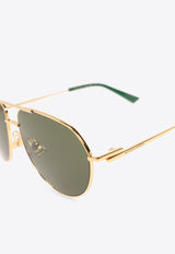 Bottega Veneta Split Aviator Sunglasses Green 779507 V4450-8045