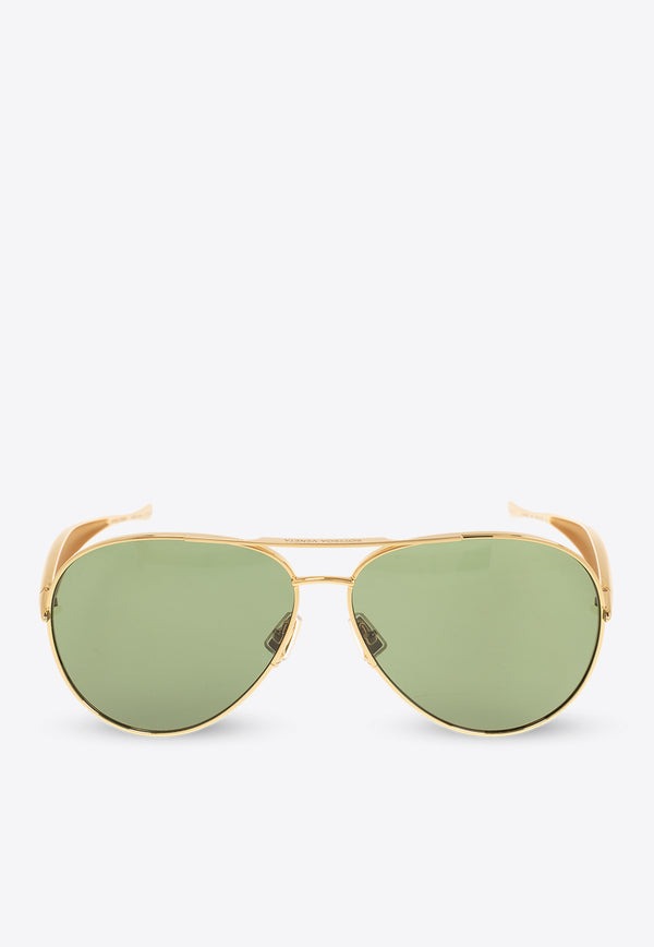 Bottega Veneta Sardine Aviator Sunglasses Green 779517 V4450-8045