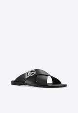 Dolce & Gabbana DG Light Calfskin Sandals Black A80440 AO602-80999