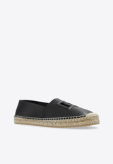 Dolce & Gabbana DG Logo Leather Espadrilles Black A50574 AO602-80999