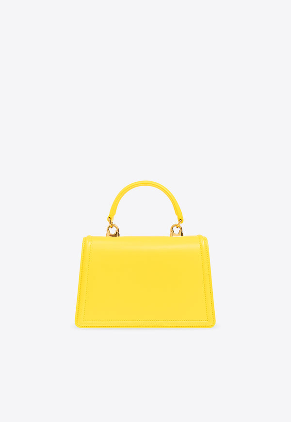 Dolce & Gabbana Small Devotion Leather Top Handle Bag Yellow BB6711 AV893-80205