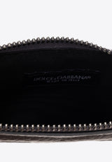 Dolce & Gabbana Logo Embossed Leather Zip Wallet Gray BP3307 AT489-80748