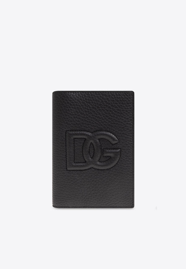 Dolce & Gabbana DG Logo Passport Holder in Calf Leather Black BP2215 AT489-80999