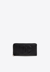 Dolce & Gabbana Zip-Around DG Logo Wallet Black BP1672 AT489-80999