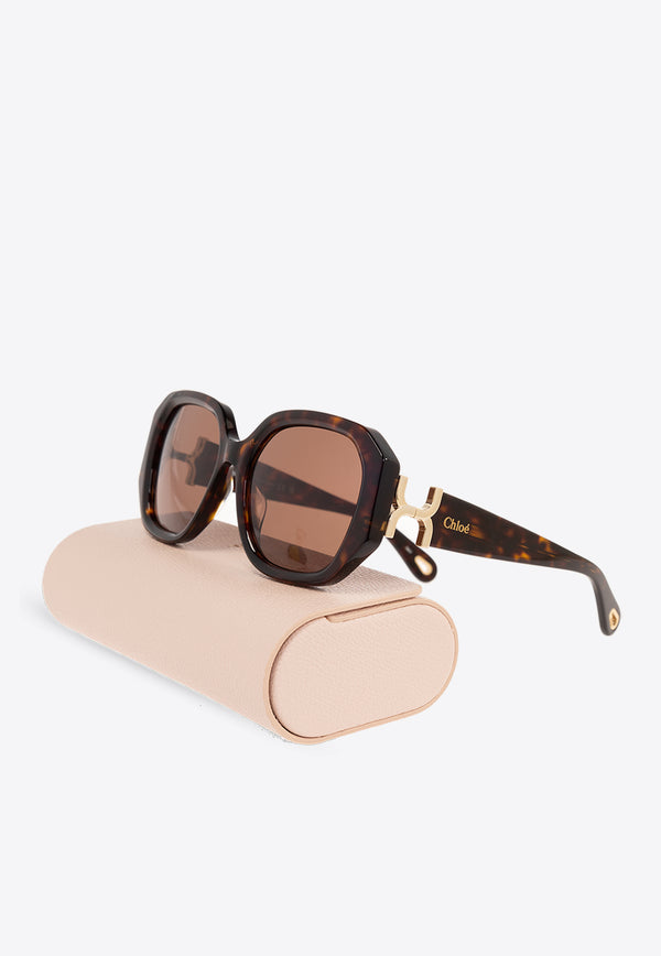 Chloé Marcie Geometric Sunglasses Brown CH0236S 0-002