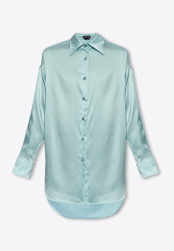 Tom Ford Long-Sleeved Silk Shirt Light Blue CA3211 FAX881-HB018