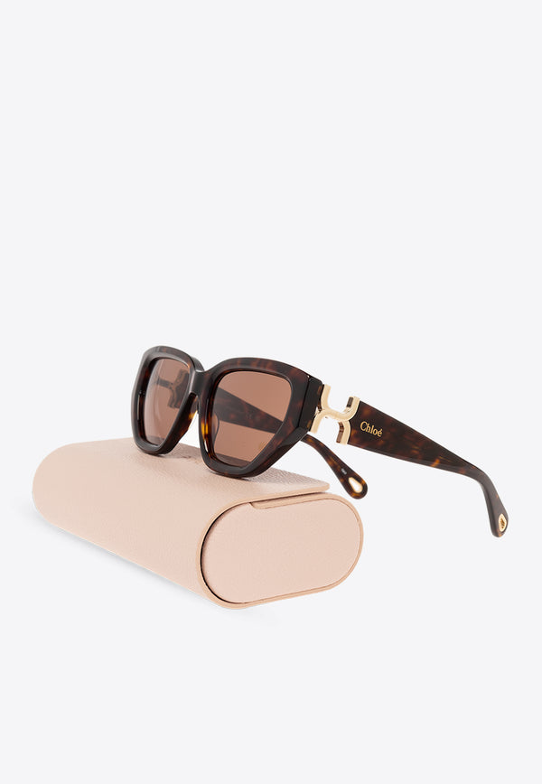 Chloé Marcie Cat-Eye Sunglasses Brown CH0235S 0-002