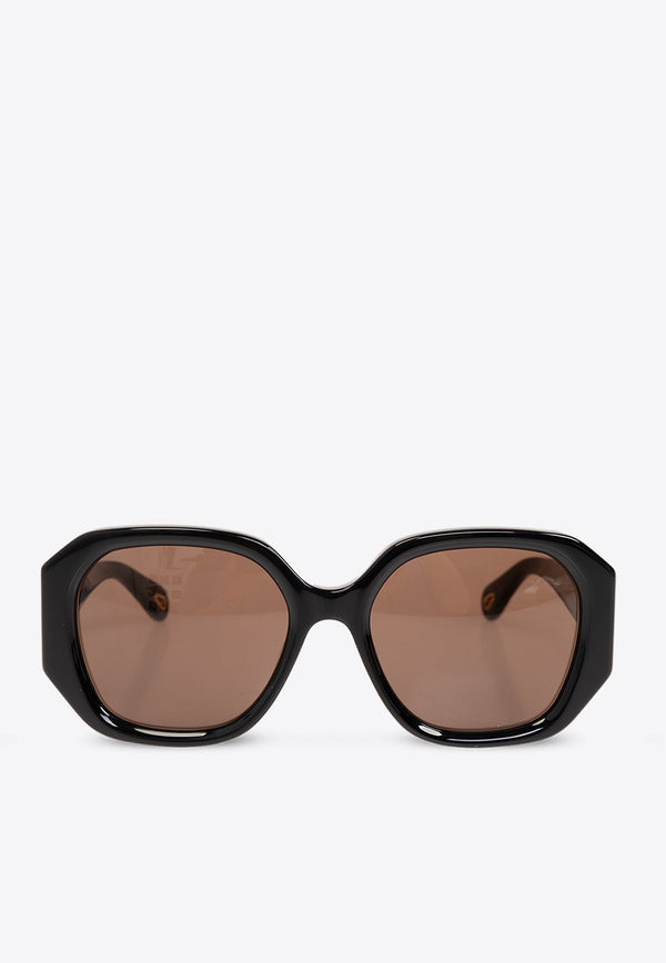 Chloé Marcie Square-Framed Sunglasses Gray CH0236S 0-001