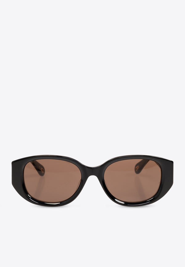 Chloé Marcie Oval-Shaped Sunglasses Gray CH0237SK 0-001