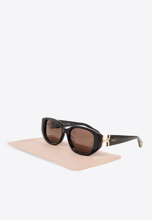 Chloé Marcie Oval-Shaped Sunglasses Gray CH0237SK 0-001