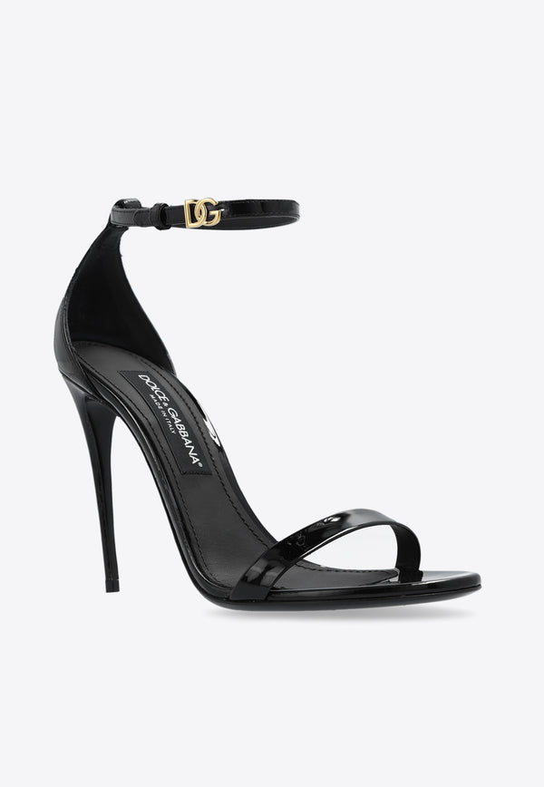 Dolce & Gabbana Keira 105 Patent Leather Sandals Black CR1717 A1471-89718
