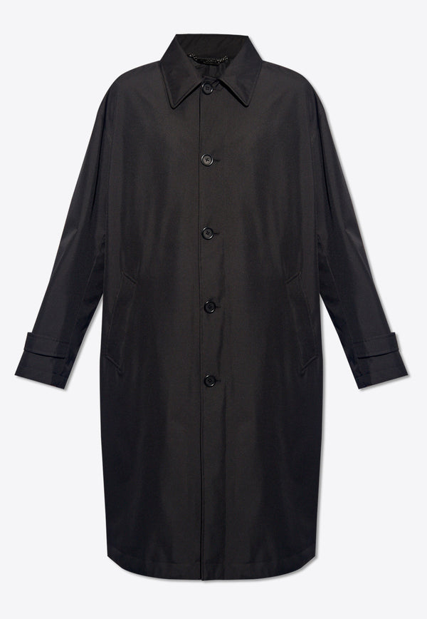 Dolce & Gabbana, NOOS, VTK, Men, Clothing, Coats, Long Coats, Trench Coats Single-Breasted Trench Coat  Black G036CT FUSXS-N0000