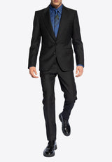 Dolce & Gabbana Herringbone Single-Breasted Wool Blazer Black G2QU6T GH268-N0000