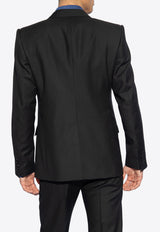 Dolce & Gabbana Herringbone Single-Breasted Wool Blazer Black G2QU6T GH268-N0000