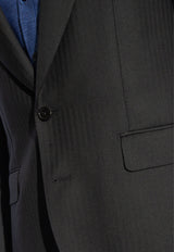 Dolce & Gabbana Herringbone Single-Breasted Wool Blazer Black G2QU6T GH268-N0000