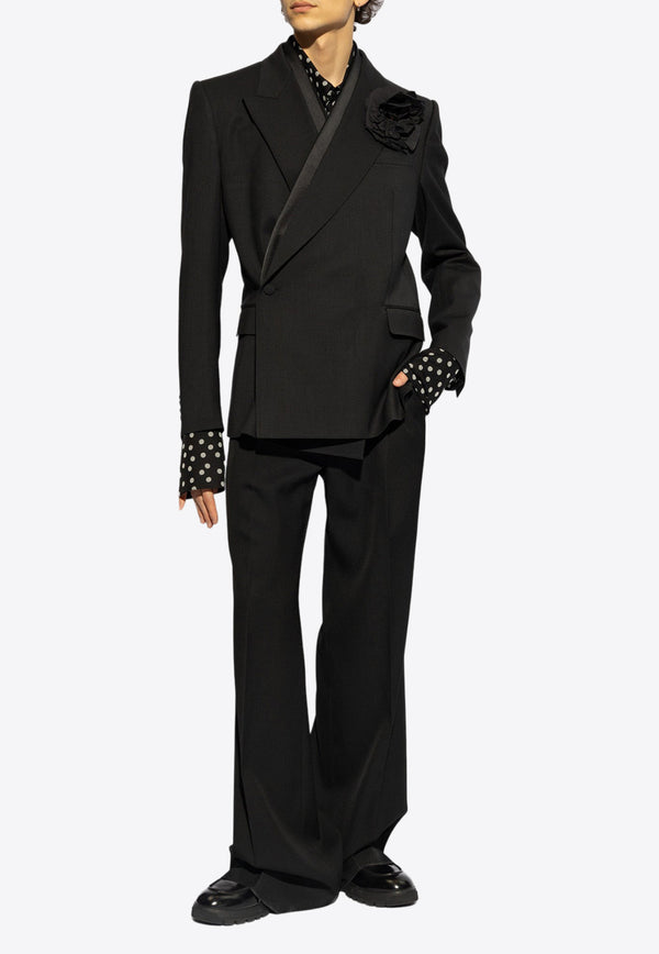 Dolce & Gabbana, NOOS, VTK, Men, Clothing, Jackets, Blazers, Tailoring, Suit Blazers Wrap design Wool-Blend Blazer Black G2RR6T FUBGC-N0000