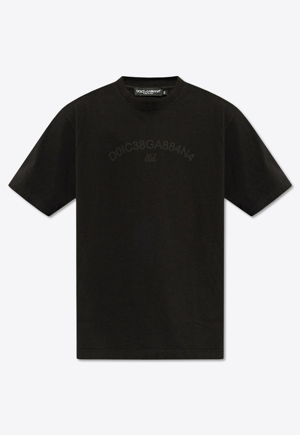 Dolce & Gabbana, NOOS, VTK, Men, Clothing, T-shirts, Crew Neck T-shirts, Printed T-shirts, Short-Sleeved T-shirts Logo Print Crewneck T-shirt Black G8PN9T G7M3K-N0000