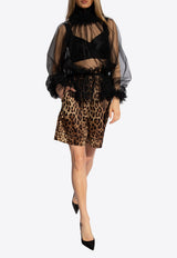 Dolce & Gabbana Leopard Print Silk Shorts Brown FTAM7T FSAXY-HY13M